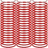 Ecation 100 Pcs Red Bracelet for Protection Good Luck Kabbalah Adjustable Matching Braided Rope Red String Bracelet Bulk Gifts for Women Men Couples