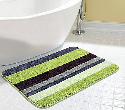 Saral Home Very Soft Anti Slip Microfiber Bathmat -45x60 cm, Green