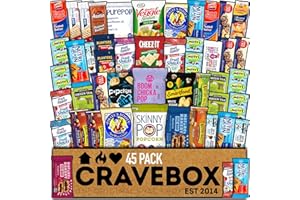 CRAVEBOX Healthy Snack Box (45 Count) Father's Day Variety Pack Care Package Gift Basket Kid Men Women Adult Nuts Health Nutrition Assortment College Back to School