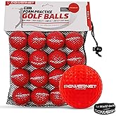 PowerNet 16 Pack Practice Foam Golf Balls | Soft Lightweight Durable Material | Indoor or Outdoor Use | Great for All Skill Levels | Limited Flight