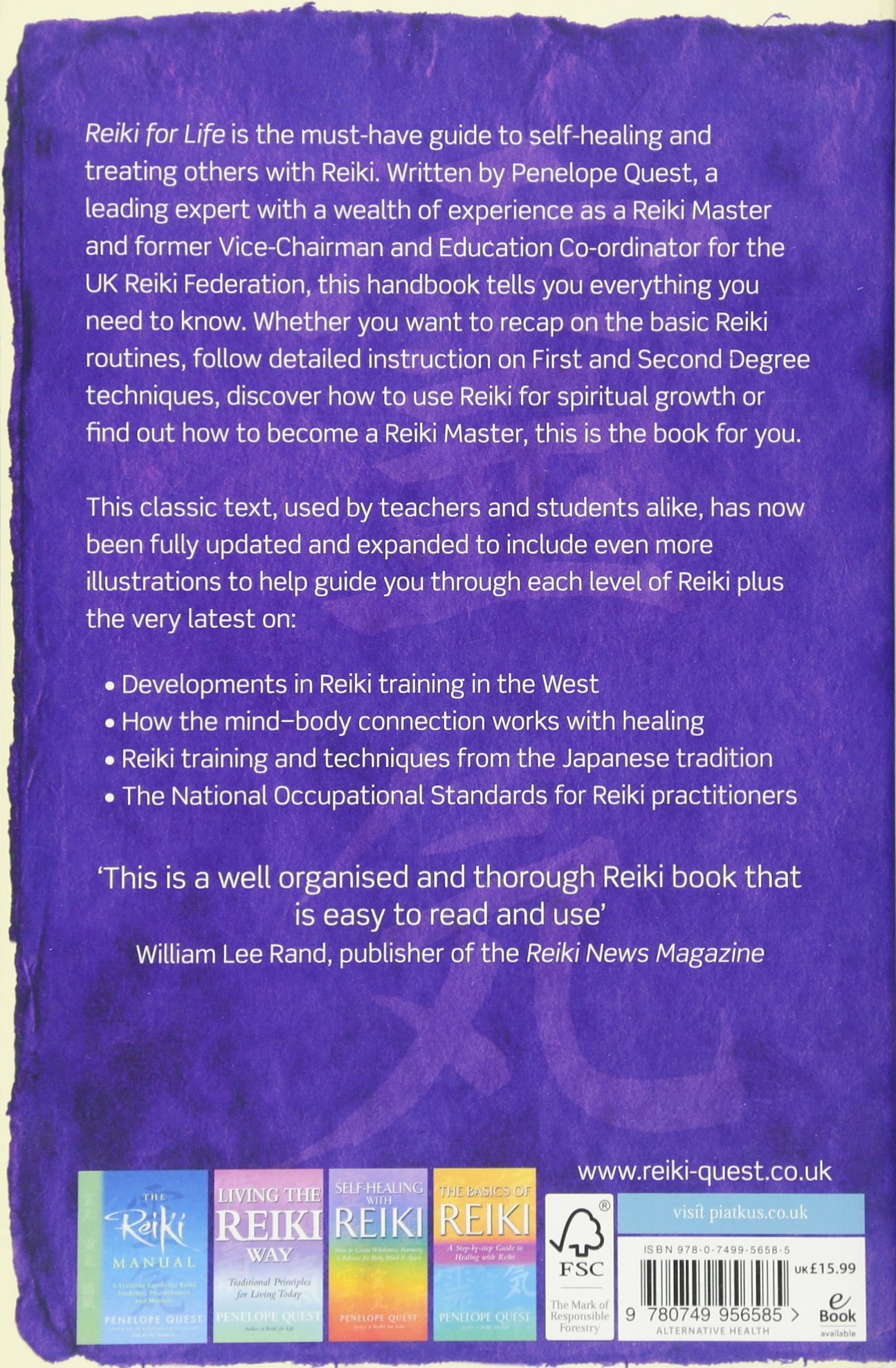 Reiki for Life: A Complete Guide to Reiki Practice for Levels 1, 2 & 3: Penelope  Quest: 9780749956585: Amazon.com: Books