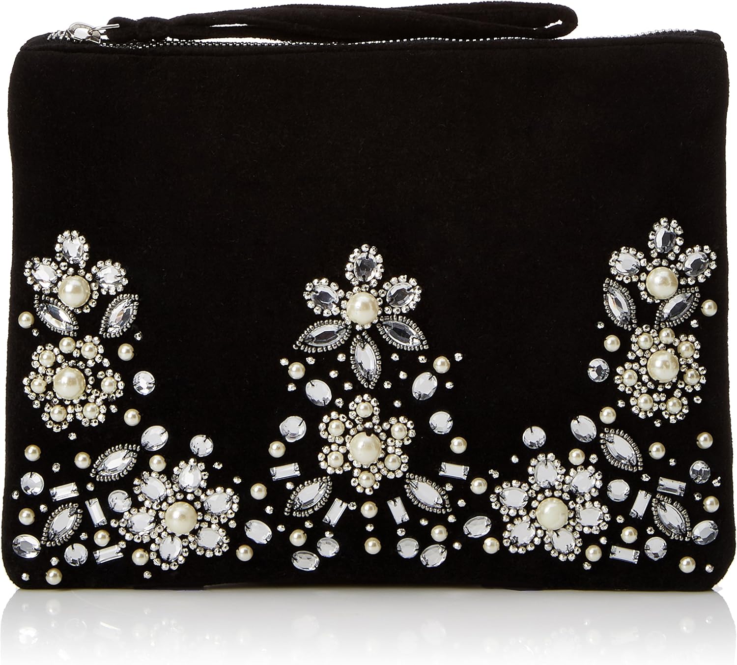 new look silver clutch