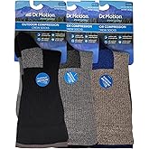 Dr. Motion Compression Crew Socks For Men Outdoor Hiking Walking With Enhanced Cushion And Breathable Arch Support 3 Pairs