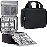eCarry Electronics Organizer Case - Multi-Layer Full Flat Opening With Compartments and Pockets - Cord Organizer for Accessories, Cables, Electronics Travel