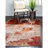 Unique Loom Autumn Collection Abstract Casual Rustic Warm Toned Area Rug, 5 x 8 ft, Multi/Beige