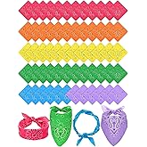 Hahafelt 72 Pieces Paisley Bandanas Bulk Cowboy Paisley Bandanas Unisex Head Wrap Scarf for Western Party Costume