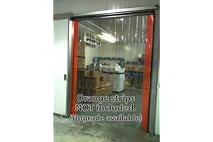 Strivide - Strip Door Curtain Kit-42 in. (3ft 6 in) Width X 80 in. (6ft 8 in) Height - Clear Smooth 8" x.08 Strips with 50% Overlap