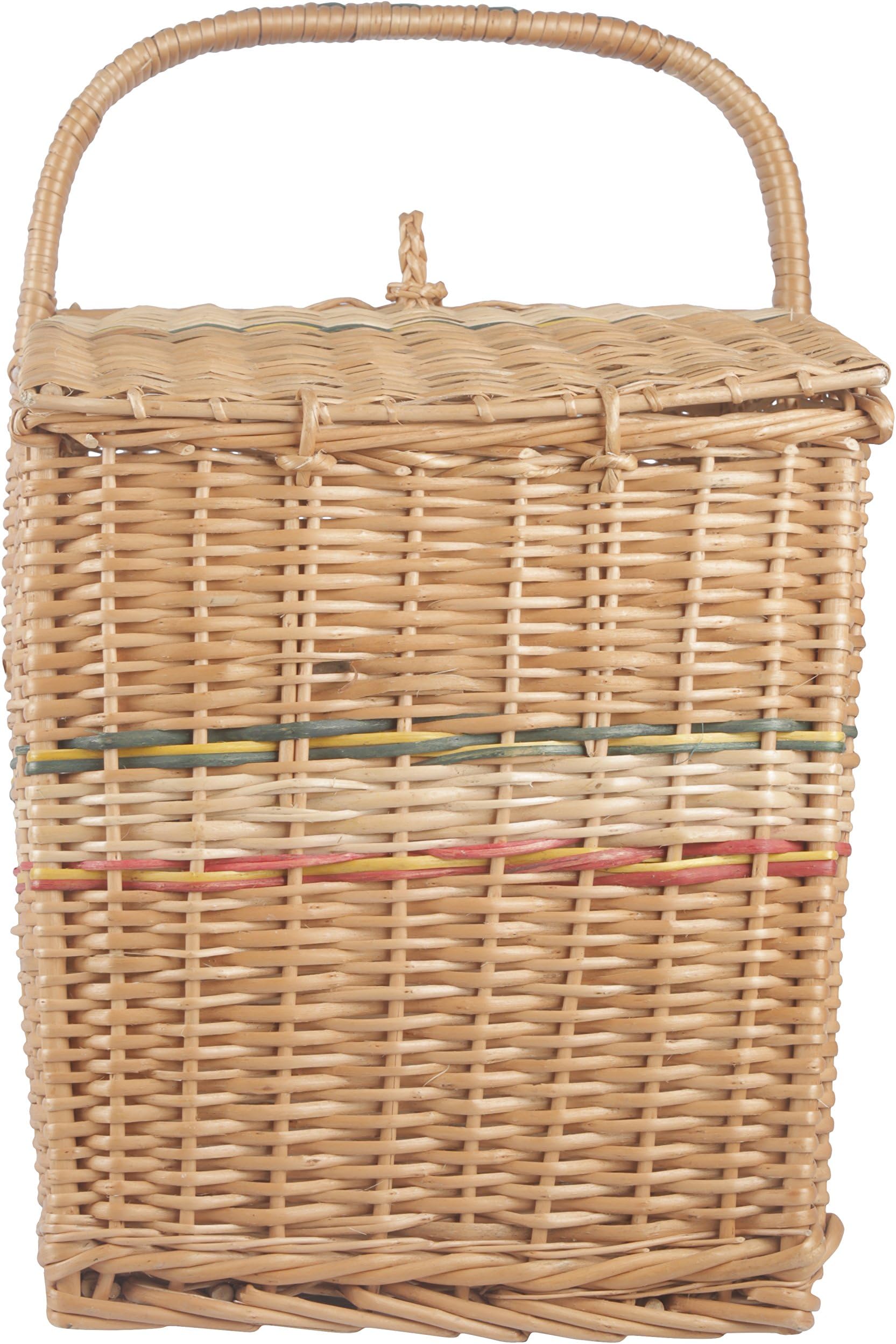 DEVAN HANDICRAFTS Bamboo Brown Picnic Basket, 35.56 cm x 22.86 cm x 35.56 cm