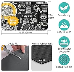 Coffee Bar mat Accessories for Countertop Absorbent