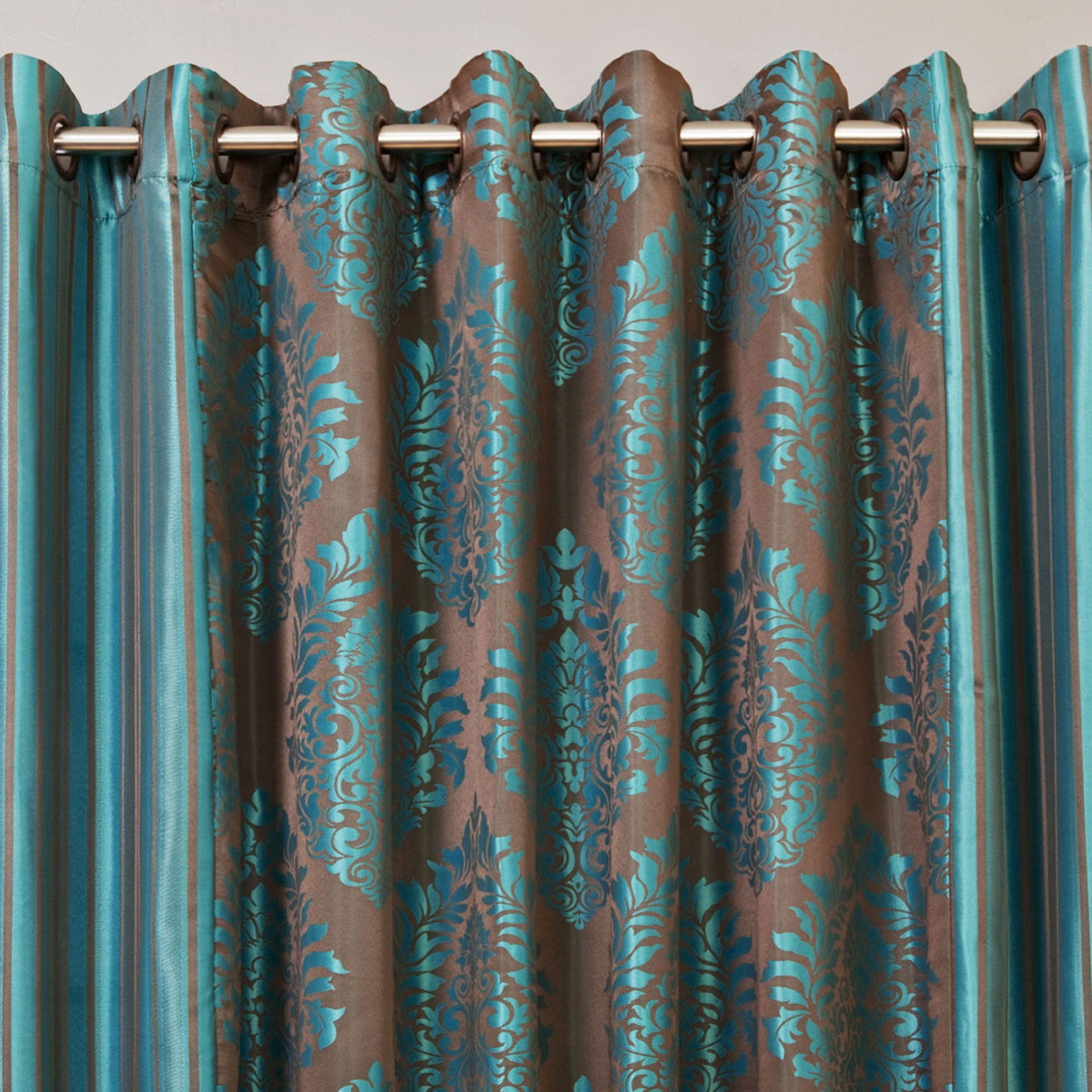 Best Home Fashion Wide Width Damask Jacquard Curtain Antique Bronze