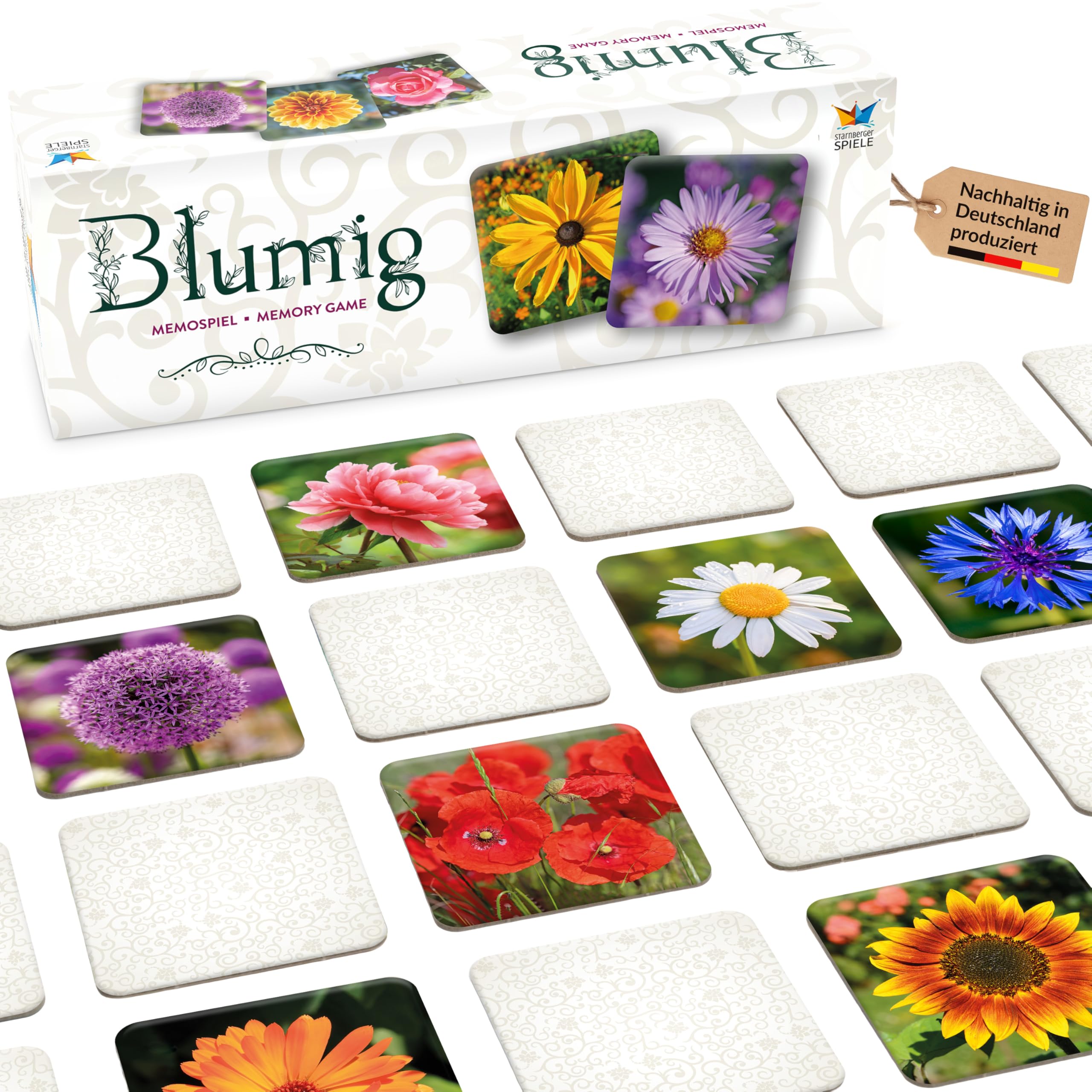 Starnberger Spiele Blumig - Memospiel - Kartenspiel für Erwachsene und Kinder ab 6 Jahren - Geschenk für Natur- und Blumenliebhaber 9