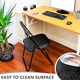Nyxi Set of 2 Folding Chairs Padded Faux Leather Home Office Black view 5