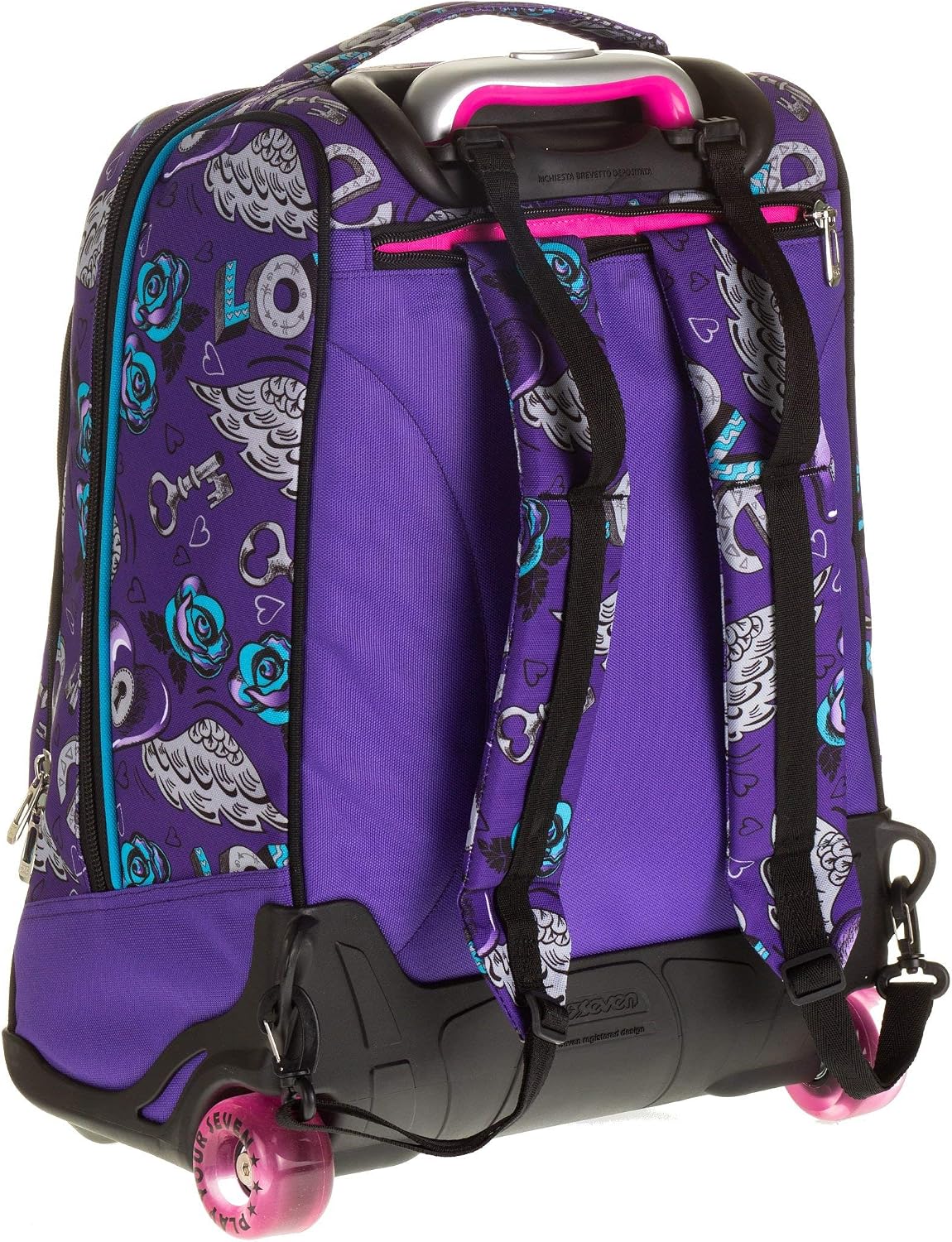 Valigeria spallacci a scomparsa Uso zaino Scuola e viaggio TROLLEY SEVEN  ROUND KEYS Viola urban-earth.co.uk