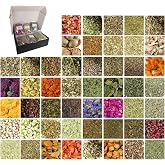 50 Pcs Premium Witchcraft Herbs Collection, Ultimate Dried Flowers Apothecary Kit for Advanced Wicca, Pagan Spells, Divination &amp; Grimoire Restock (10g/Bag)