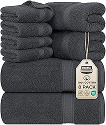 Utopia Towels 8 Piece Premium Towel Set, 2 Bath, 2