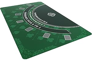 Bullets Playing Cards - Blackjack Layout - Table Top Mat 60" x 35" - deluxe casino table cloth (layout) to enhance You games night