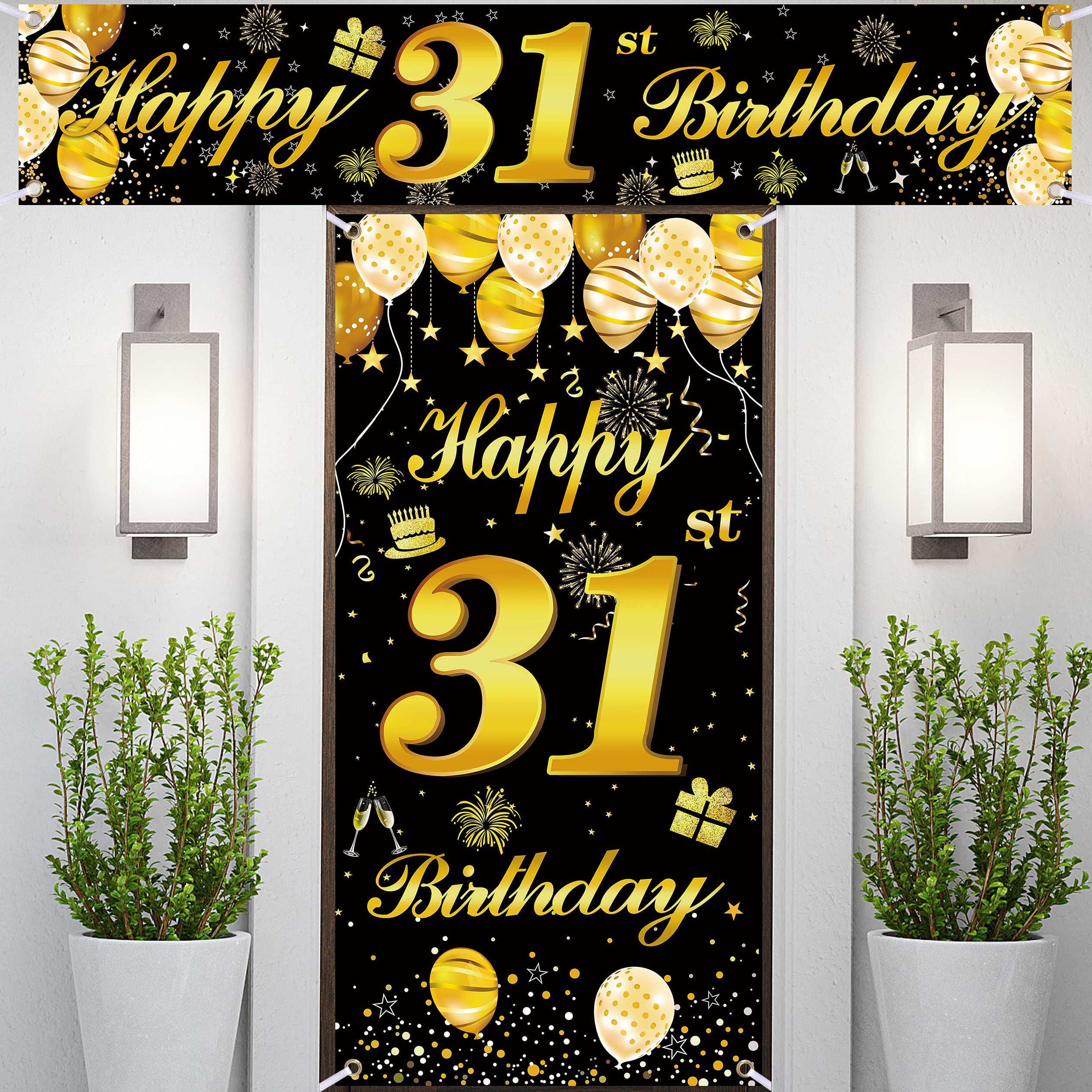 31st Happy Birthday Door Banner IMISI Birthday Decorations Birthday Backdrop Decorations for a Party
