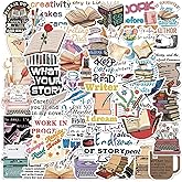Writer Stickers,50 PCS Love Reading Aesthetic Waterproof Stickers,Vinyl Stickers for Students, Bookish Gifts Stickers for Boo