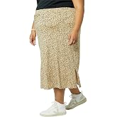Amazon Essentials Women's Pull-On Knit Midi Skirt with Elastic Waist, Slits