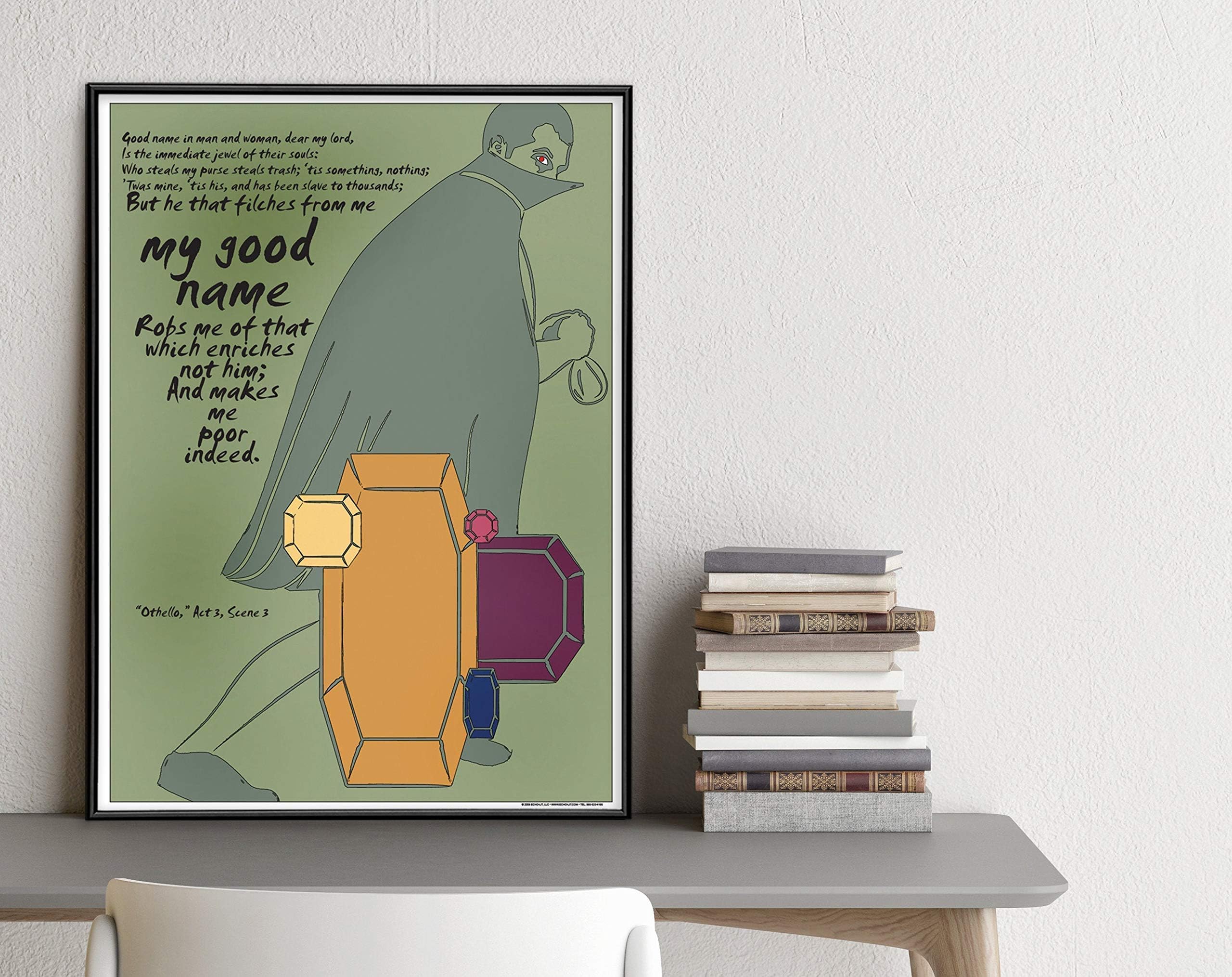 Shakespeare Othello. Good Name Literary Quote Art Print. Educational Classroom Poster. Plain, Laminated or Framed. Multiple Sizes