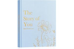 Lanpn Baby Memory Book for Boy Girl - The Story of You, Newborn Babys Book Keepsake Photo Album for New Parents, Linen Cover 