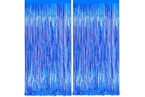 Forlvwoon 3.3x8.3Ft Foil Fringe Backdrop Curtains Tinsel Streamers Birthday Party Decorations Fringe for Graduation Wedding, Baby Shower Disco Party Party Door Anniversary Streamers Party Decorartions