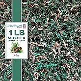 MagicWater Scented Crinkle Cut Paper - 1 LB - Pine - Perfect for Shredded Paper Filler, Basket Filler, Gift Boxes, Bridesmaid Gifts, Christmas Stuffers & More – For All Occasions