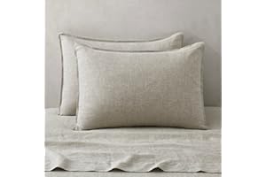 ATLINIA 100% Linen Pillowcases Set of 2, King Size 20" x 36" Pillow Case, Linen Pillow Sham