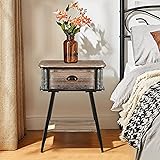 Hoeneo 1PCS Farmhouse Night Stand with Drawer for