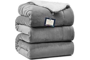 BELADOR Bed Blanket - Fleece Blankets Queen Size 90"x90"- Soft Throw Blanket with Sherpa Reverse Fluff- Large Blanket for Bed, Anti-Static Blankets & Throws- Lightweight Blanket, Cozy Couch Blanket