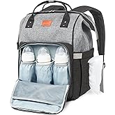 KeaBabies Baby Diaper Bag Backpack - Large Baby Bag for Boys, Girls, Waterproof Multi Function Travel Diaper Backpack with Changing Pad, Durable Travel Essentials for Moms and Dads (Graphite)