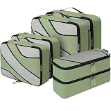 BAGAIL 6 Set Packing Cubes,Travel Luggage Packing Organizers (6Set MatchaGreen)