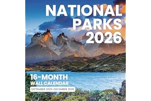 SUNEE 2026 Wall Calendar 12x12 Inches with 16 Months from September 2025 to December 2026, Large Wall Calendar Thick Glossy Paper, 12" x 24" (Open), National Parks