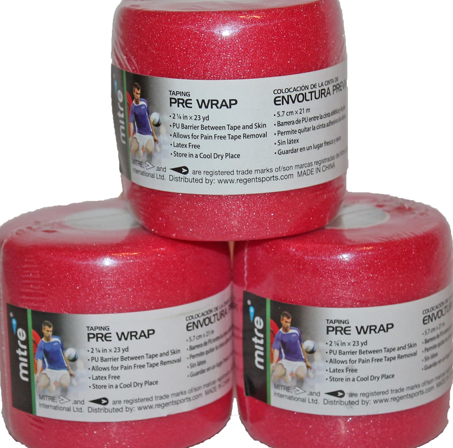 Amazon.com: 3 PK RED Rolls PreWrap Pre-Wrap Athletic Sport Tape Taping Hair Tie 23 yds each (Red): Health & Personal Care