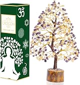 Crocon Amethyst Citrine Gemstone Money Tree Feng Shui 10-12 Inch