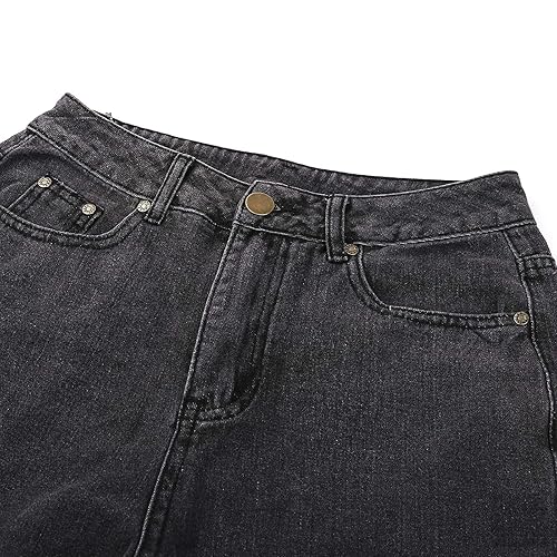 Baggy Ripped Jeans for Teen Girls Women High Waisted Wide Leg