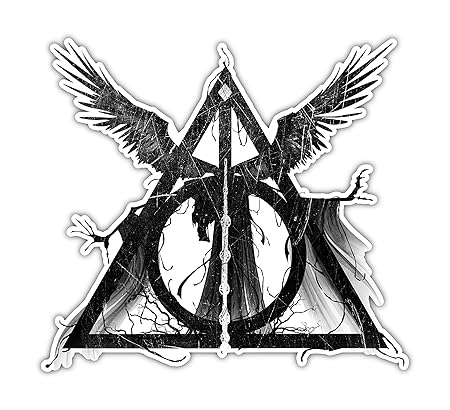 Harry Potter Inspiredthe Deathly Hallows Original Unique Artwork Vinyl Decal Die Cut Sticker Pack Gift Best Friend Birthday Car Bumper Bike
