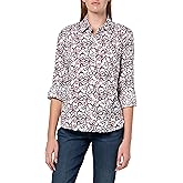 Nautica Womens Button Front Long Sleeve Roll Tab Shirt