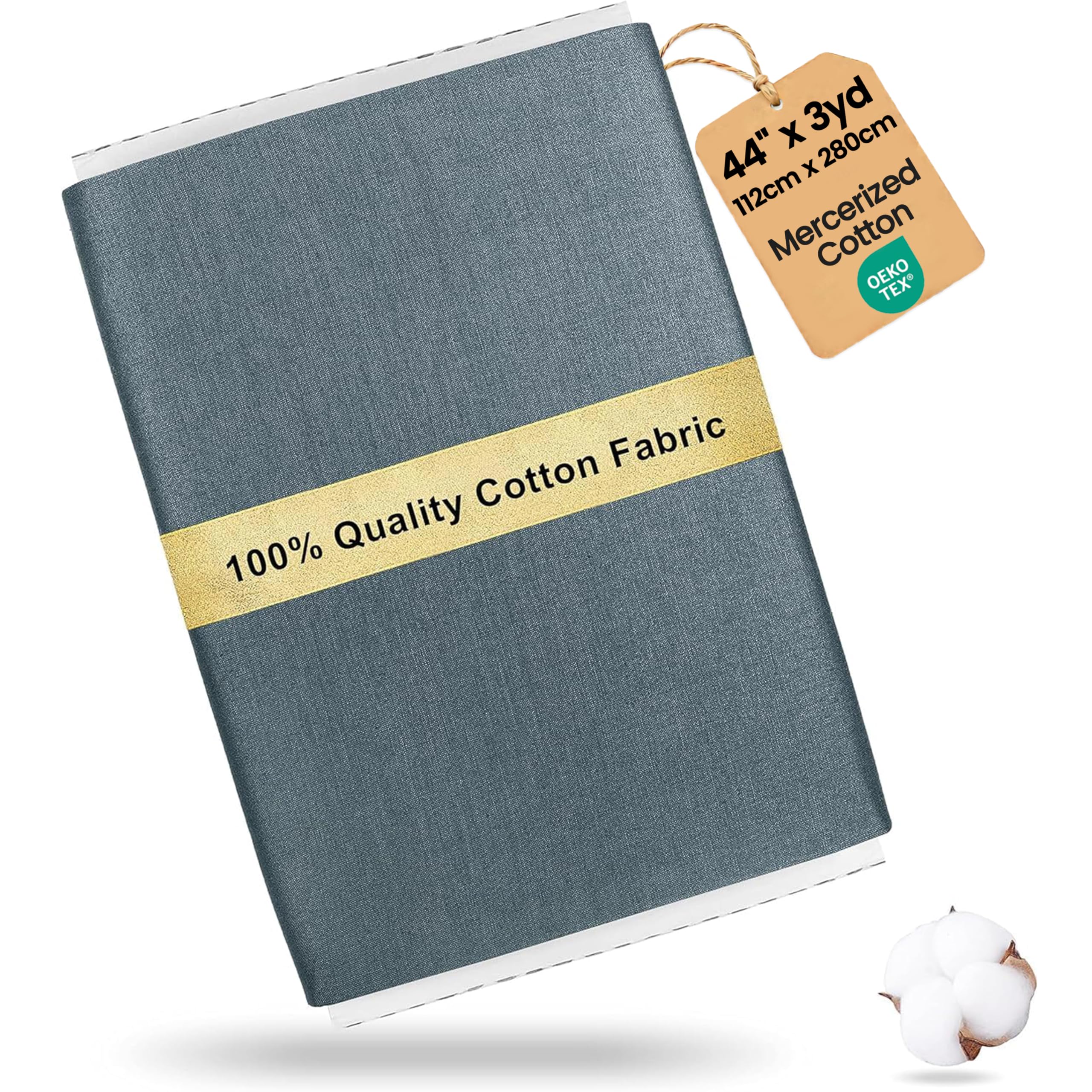 Craftido 100% Cotton Fabric by The Metre 112cm Wide x 280cm Extra Long -Medium Weight 145g- for Quilting, Sewing, Dressmaking, Bedding, Lining, Arts & Crafts - Grey