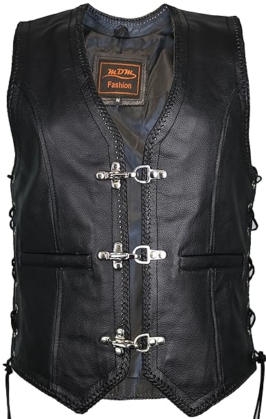 Damen Lederweste, Bikerweste, Motorradlederweste, Clubweste, Chopperweste, Rocker Weste, Kutte, Vest, Leather Vest, Leather W