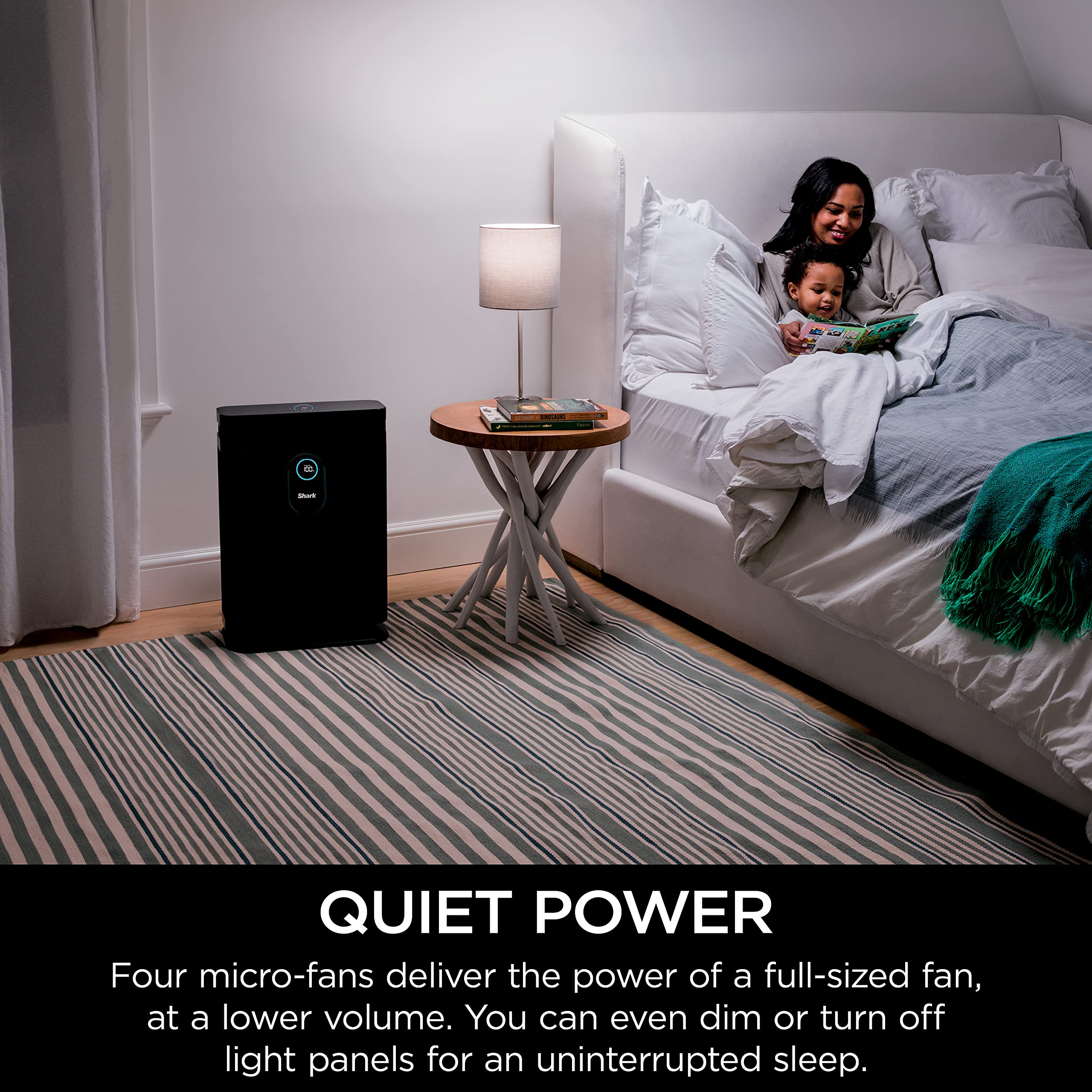 Shark 4 Fan Air Purifier for Home, Office, and Bedroom with HEPA Filter, Covers Up To 1000 Sq Ft,Removes Odors, Dust, Allergens, and Pollutants, HE402