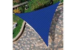 Goleray Sun Shade Sail Triangle 4'x4'x4' Shade Canopy UV Resistant Outdoor Patio Cover for Pergola Backyard Deck Garden Porch Shades, Blue