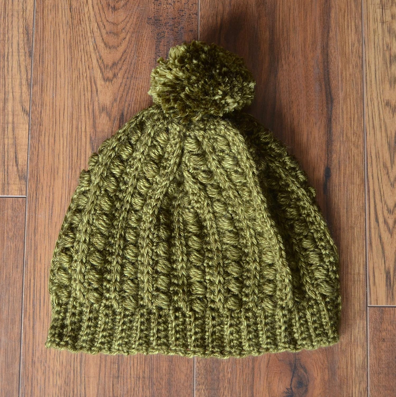 olive green pom pom hat