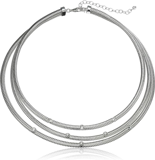 Napier Silver Tone 16IN Chain Collar Necklace Jewelry