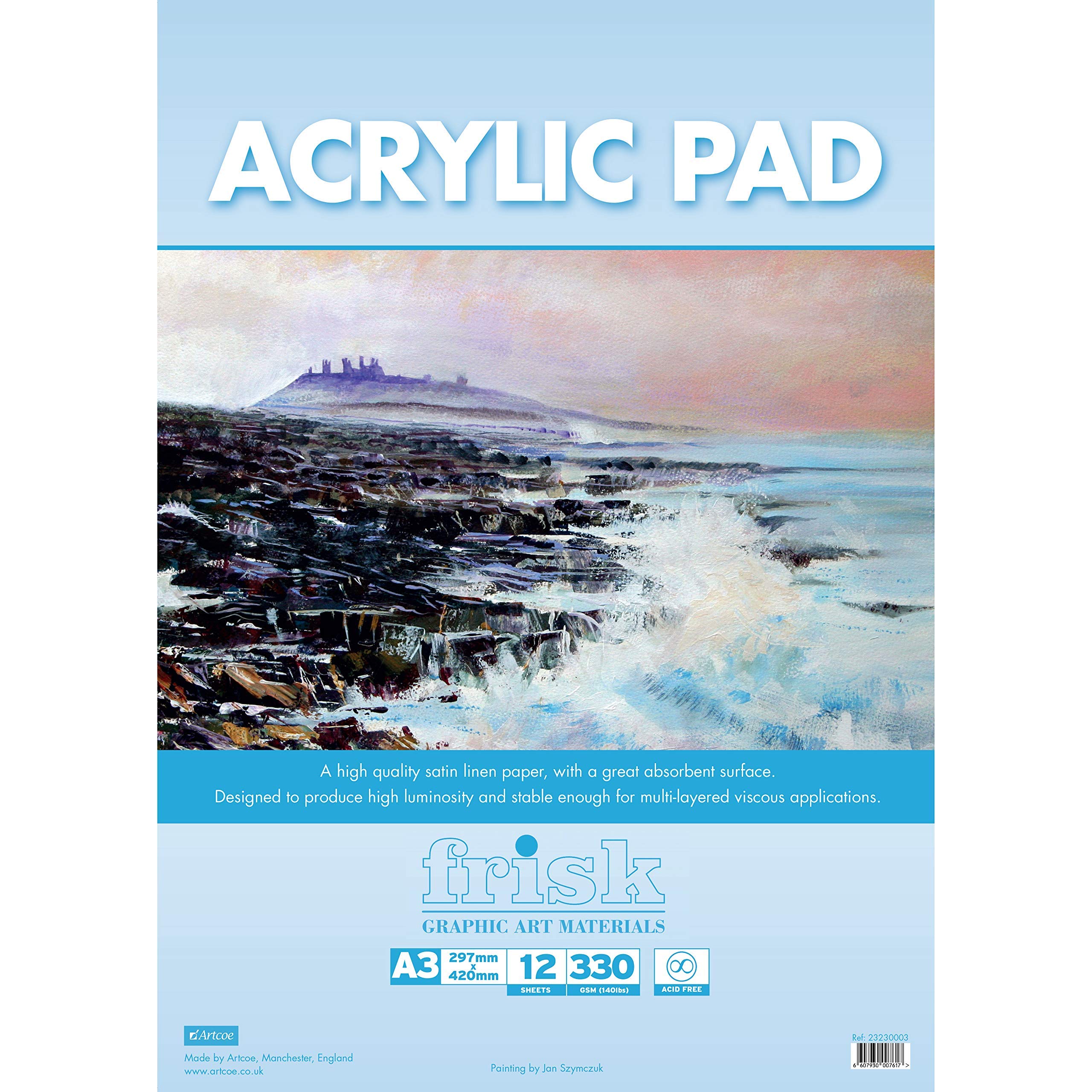 Frisk 23230003 Acrylic Paper Pad A3, White