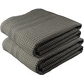 GILDEN TREE Waffle Bath Sheet Large Bath Towels Quick Dry Thin Body Towels, 40x80 Oversized Bath Towels for Adults, 2 Pack Bath Sheet Set, Classic Style (Stone)