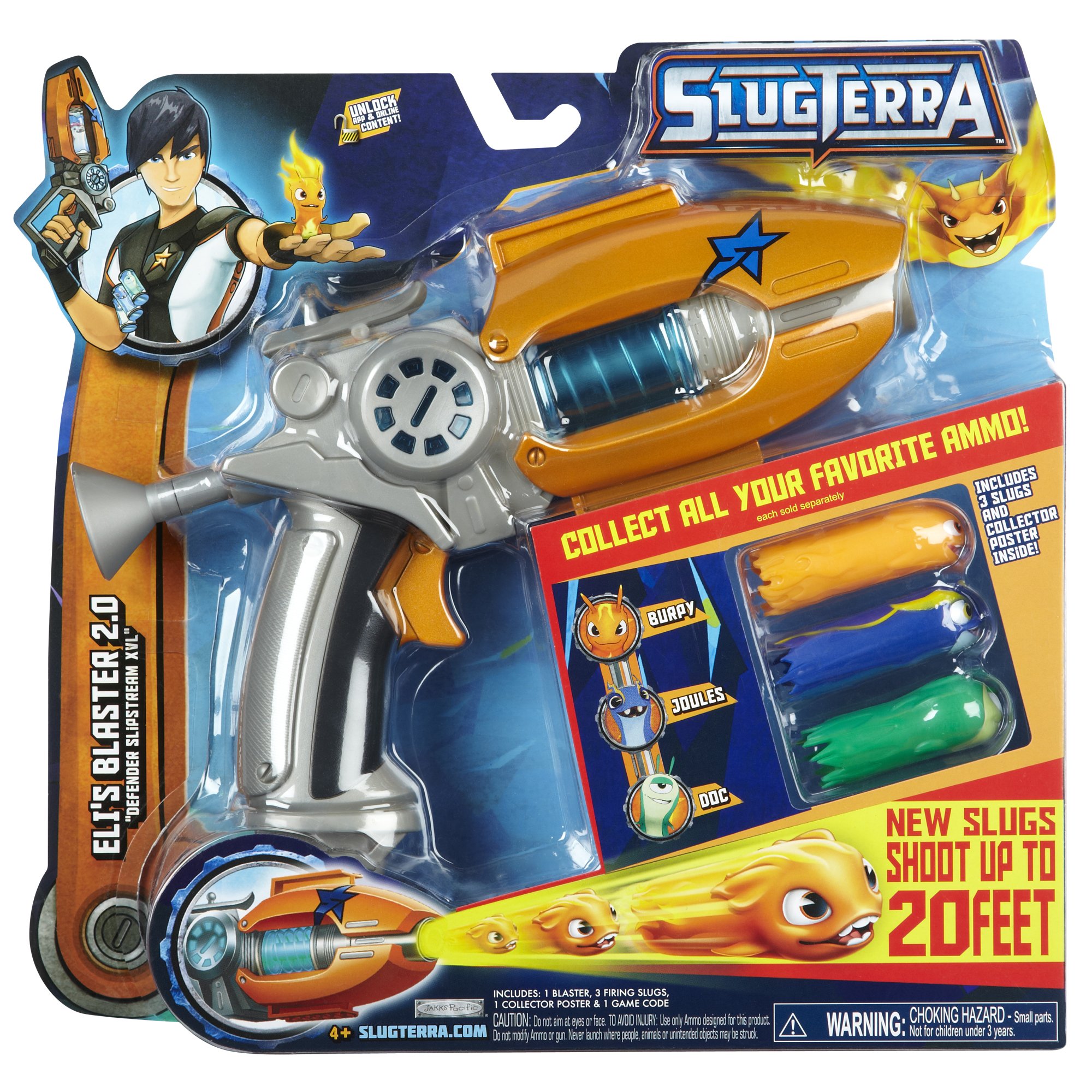 Slugterra Eli's Blaster 2.0 Defender Slipstream XVL with 3 Firing Slugs