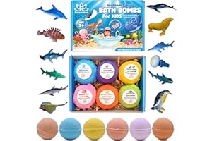 RELAXCATION Made in USA Bath Bombs for Kids Surprise Toys Inside SEA Animals - 36 Ocean Toys Like Shark or Jellyfish | Natural Safe Bath Bombs Gift Set for Girls & Boys - Multicolored Organic Bubble Bath