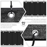 VOUNOT Balcony Privacy Screen 90x500cm HDPE Wind UV Weatherproof Black view 6