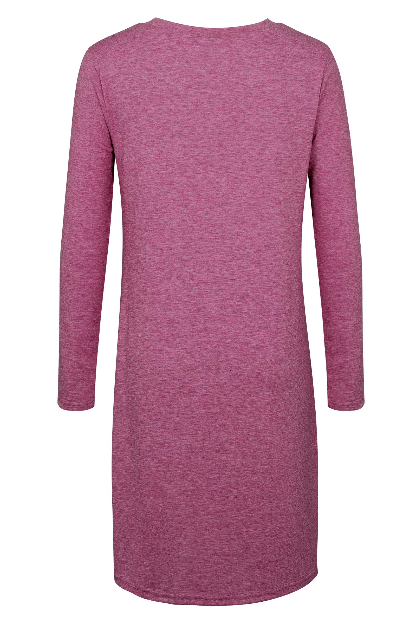 Women\'s Long Sleeve Casual Loose Knitted Twist Knot Tunics Shirt Dress Top Wine